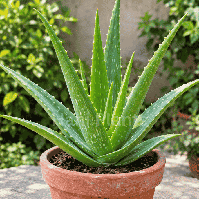 Aloe Vera Plant in Terracotta Pot